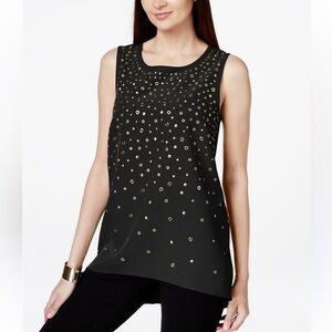 INC International Concepts Women's Studs Embellished Hi Low Tank Blouse 1X